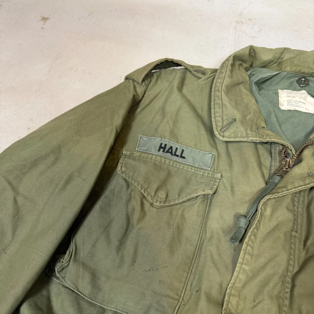 Vintage 70s Alpha Industries M-65 Field Jacket usgi Medium Regular Green vietnam